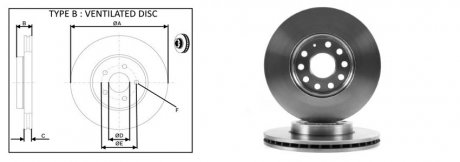 Диск тормозной пер (кратно2шт) VW GOLF VII (12-), T-ROC (17-) D287.8mm APPLUS APLUS 61265AP