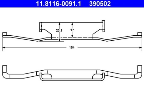 Комплект монтажний колодок ATE 11.8116-0091.1