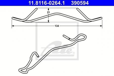 Комплект монтажний колодок ATE 11.81160264.1