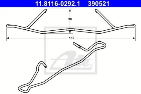 Комплект монтажний колодок ATE 11.8116-0292.1