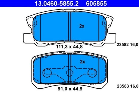 Гальмівні колодки ATE 13.04605855.2