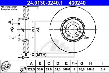 Гальмівний диск ATE 24.0130-0240.1