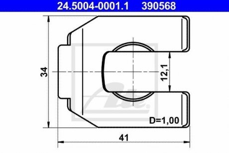 Кронштейн, шланг гальмівний ATE 24.5004-0001.1