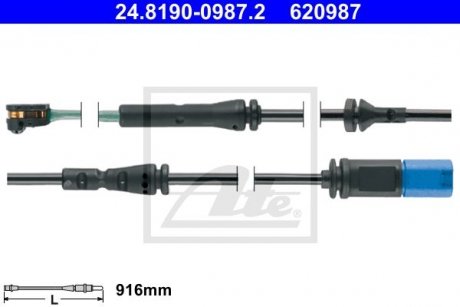 Датчик зносу колодок гальмівних ATE 24819009872 (фото 1)