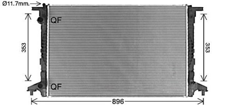 Радіатор охолодження двигуна AUDI A4(15-), A5(17-), Q5(17-) 1.4 TFSI, 2.0 TFSI, 2.0 TDI AVA AVA COOLING AI2440