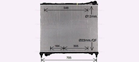 Радиатор охлаждения двигателя Land Rover Defender (21-), Range Rover (12-21), Di AVA COOLING AU2337