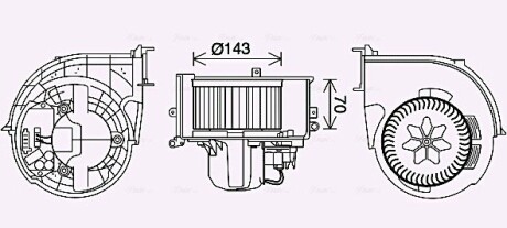 Вентилятор обігрівача салону BMW X5 (E70) (06-), X6 (E71) (08-) AVA AVA COOLING BW8574