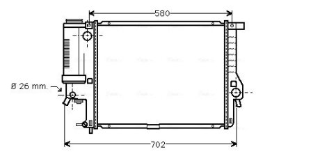 Радіатор обігрівача салону BMW 5 E39 (96-03) 2.0i, 2.5i, 2.8i AVA AVA COOLING BWA2201