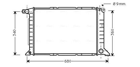 Радіатор охолодження двигуна Ford Tranzit (96-02) 2,5d AVA AVA COOLING FD2261