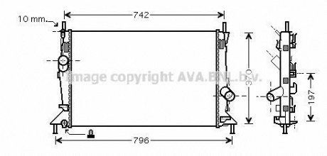 Радіатор, Система охолодження двигуна AVA COOLING FDA2369 (фото 1)