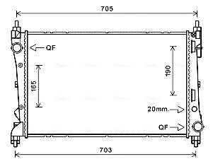 Радіатор, Система охолодження двигуна AVA COOLING FTA2449