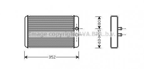 Радіатор обігрівача салону Citroen Jumper Fiat Ducato Peugeot Boxer 2,0d 2,2d 2,8d 02> AVA AVA COOLING FTA6265