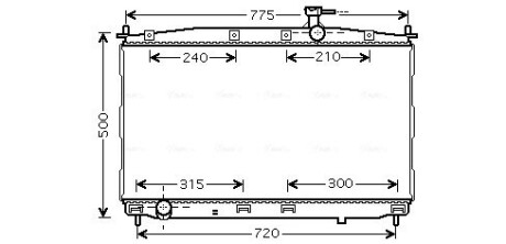 Радиатор охлаждения двигателя Hyundai Santa Fe II (06-11) MT AVA AVA COOLING HY2173