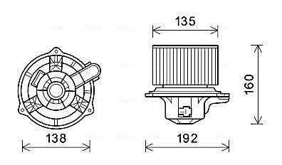 Вентилятор отопителя салона Kia Ceed (07-), Hyundai Elantra (06-) AVA AVA COOLING HY8553