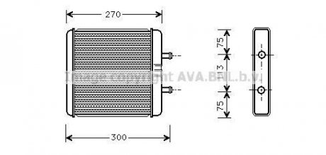 Радиатор отопителя салона Iveco Daily 01>06 MT-AT AC+/- AVA COOLING IV6048 (фото 1)