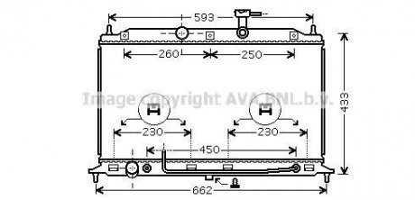 Радиатор охлаждения двигателя Kia Rio 1,4-1,6i 06> AT AC+/- AVA COOLING KA2078 (фото 1)