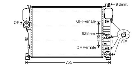 Радіатор, Система охолодження двигуна AVA COOLING MS2447