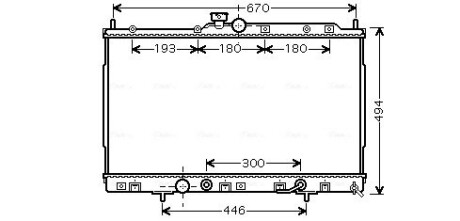 Радиатор охлаждения двигателя Mitsubishi Outlander (02-07) 2,4i AT AVA AVA COOLING MT2185 (фото 1)