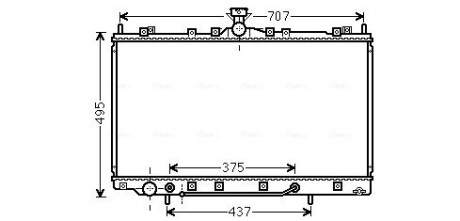 Радиатор охлаждения двигателя Mitsubishi Grandis 2,4i AT 04>10 AVA COOLING MT2217