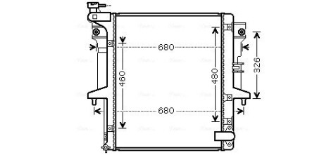 Радиатор охлаждения двигателя Mitsubishi L200 (07-15) 2,5d MT AVA COOLING MTA2202 (фото 1)