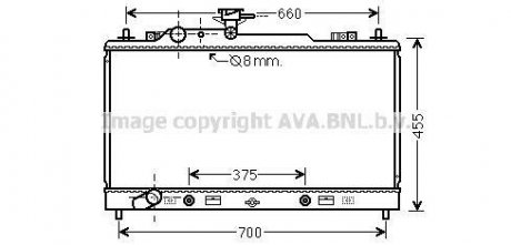 Радіатор охолодження двигуна Mazda 6 (07-) 2.0i AT AC+/- AVA AVA COOLING MZ2228