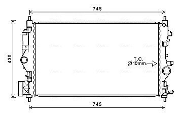 Радіатор, Система охолодження двигуна AVA COOLING OL2683