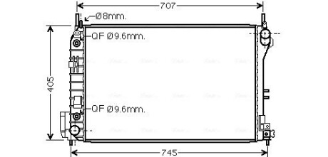 Радіатор охолодження двигуна Opel Vectra C 2,2i 2,2Direct 3,2i AC+ AT 02>08 AVA AVA COOLING OLA2341