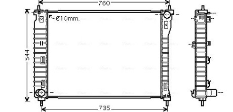 Радиатор охлаждения двигателя Chevrolet Captiva Opel Antara (07-) 2,4i 3,2i MT (AVA COOLING OLA2435 (фото 1)