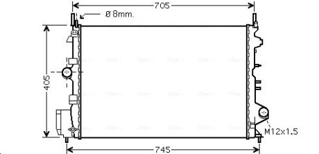 Радиатор охлаждения двигателя Opel Vectra C (03-08) 1,6i 1,8i MT AVA AVA COOLING OLA2462