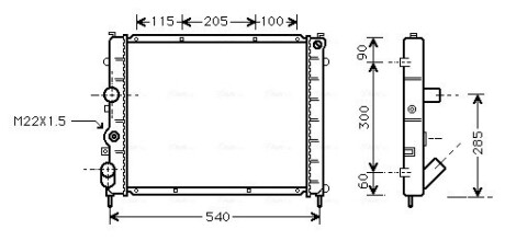 Радиатор охлаждения двигателя Renault Kangoo I 1,9d MT AVA COOLING RTA2215