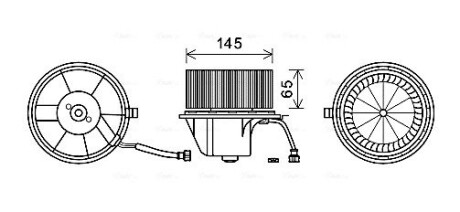 Вентилятор отопителя салона VW T4 07/94>04/02 AC- AVA AVA COOLING VN8351