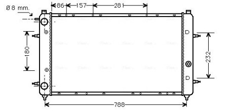 Радиатор охлаждения двигателя VW T4 1,9D-TDI 2,0i 2,4D 2,5i 2,5TDI 90>03 MT AC+/ AVA COOLING VNA2114