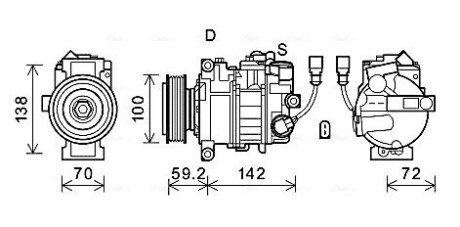 Компрессор кондиционера VW T5 2,0TDI 10> AVA AVA COOLING VNAK385