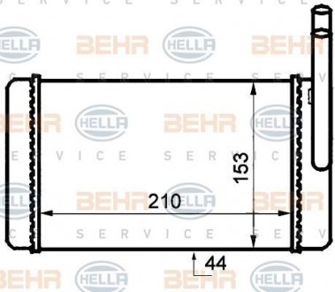 Радиатор печки -92 FORD Transit 86-00 BEHR 8FH351024-201 (фото 1)