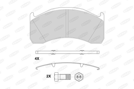 Комплект гальмівних колодок, дискове гальмо BERAL 2913729004145624