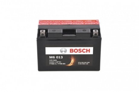 Мотоциклетна акумуляторна батарея AGM 12V 8 А*ч 115А - кратн. 6 шт BOSCH 0092M60130 (фото 1)