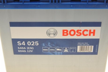 Акумуляторна батарея 12В/60Ач/540А BOSCH 0 092 S40 250