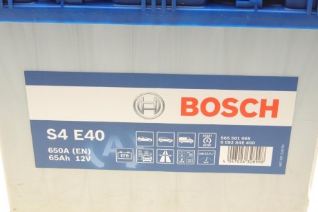 Акумулятор 12В/65Аг/650А/16,93кг BOSCH 0 092 S4E 400 (фото 1)