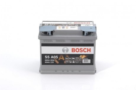 АКБ S5 AGM SILVER 60 А*ч -/+ 680A BOSCH 0 092 S5A 050