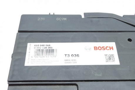 Акумулятор 12В/110Аг/680А/28,58кг BOSCH 0 092 T30 361