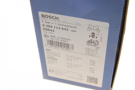 Компл. барабанних колодок з гальмівними циліндрами BOSCH 0 204 114 642