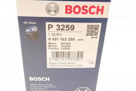 Фильтр масляный BOSCH 0 451 103 259