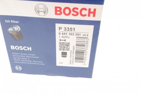 МАСТИЛЬНИЙ ФІЛЬТР BOSCH 0 451 103 351 (фото 1)