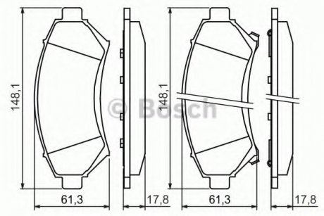 Гальмівні колодки дискові BOSCH 0986424466 (фото 1)