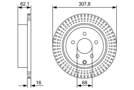 Диск гальмівний INFINITI/NISSAN FX/M/Q70/Q50/JX/QX60/QX70/FX35/Murano/Pathfinder \'\'R \'\'3,5-4,5 \'\'08- BOSCH 0986479W11