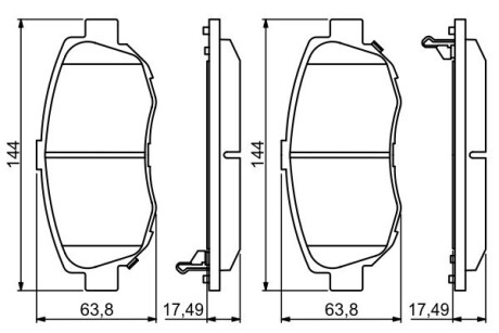 Гальмівні колодки LEXUS GS300/IS "F "93-05 BOSCH 0 986 494 211