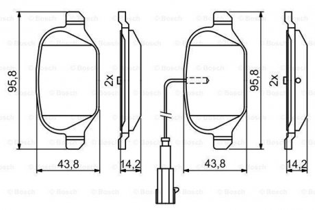 Гальмівні колодки дискові FIAT 500/Panda/Panda/Idea \'\'R BOSCH 0986494779 (фото 1)