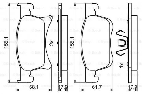 Гальмівні колодки дискові BOSCH 0 986 494 823