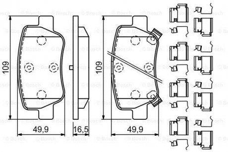 Гальмівні колодки дискові BOSCH 0 986 494 933 (фото 1)