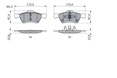 Гальмівні колодки, дискові BOSCH 0986494960 (фото 1)